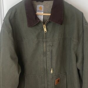 Carhartt  RN #14806 Green Coat Jacket Size 2XL Tall cotton Duck